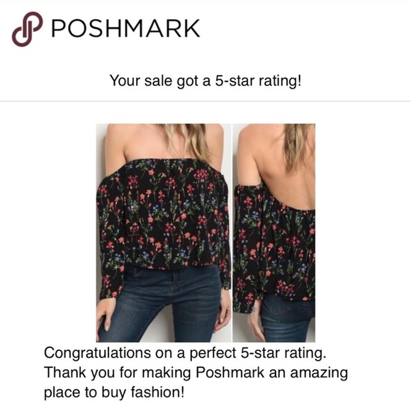 Floral print off shoulder top - Picture 4 of 6